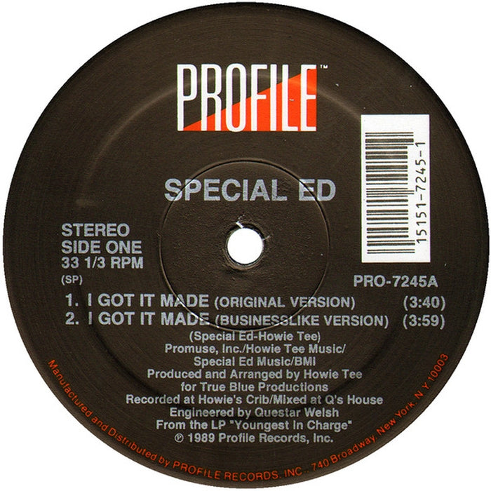 Special Ed – I Got It Made / Hoedown (VG/Generic) - VINYL LP