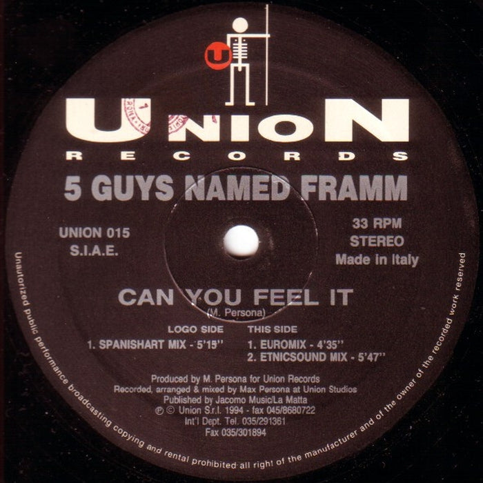 5 Guys Named Framm – Can You Feel It (VG+/VG+) - VINYL LP