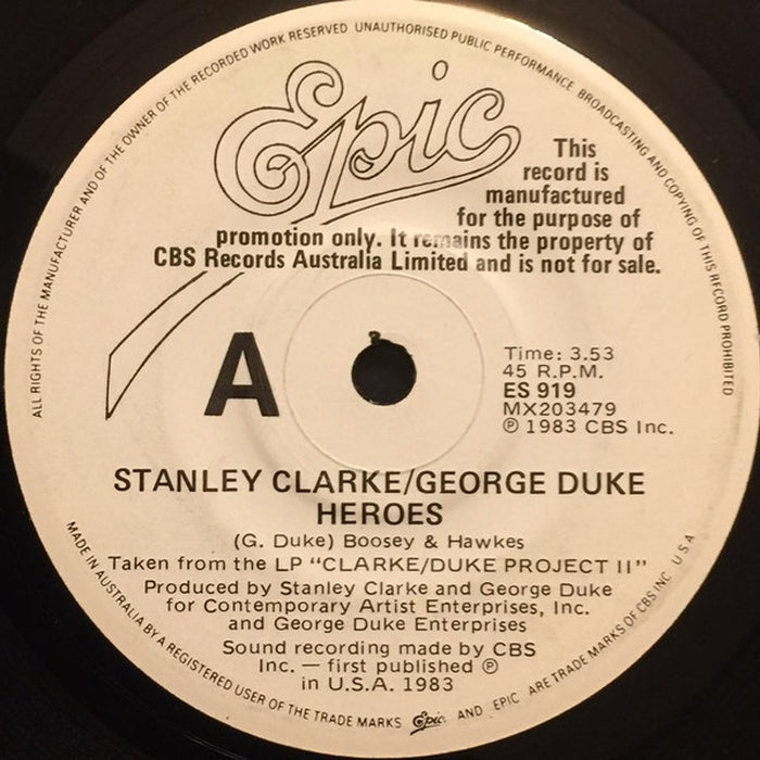 Stanley Clarke/George Duke – Heroes / Atlanta (VG+/Generic) - VINYL LP