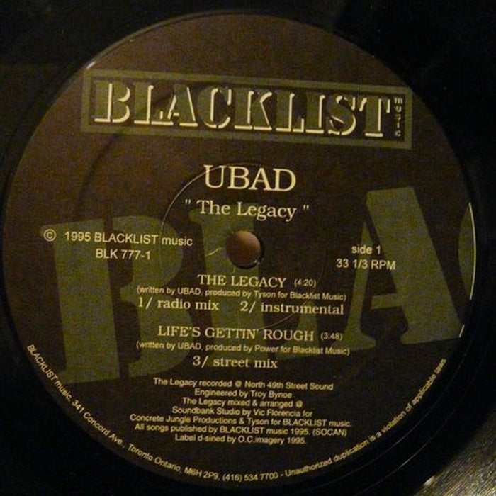 UBAD – The Legacy (VG+/Generic) - VINYL LP