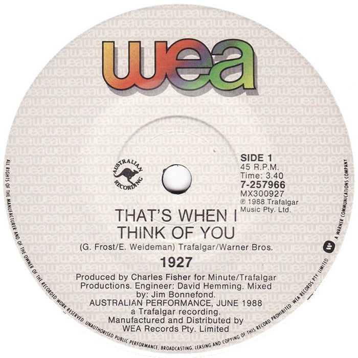 1927 – That's When I Think Of You (VG+/Generic) - VINYL LP